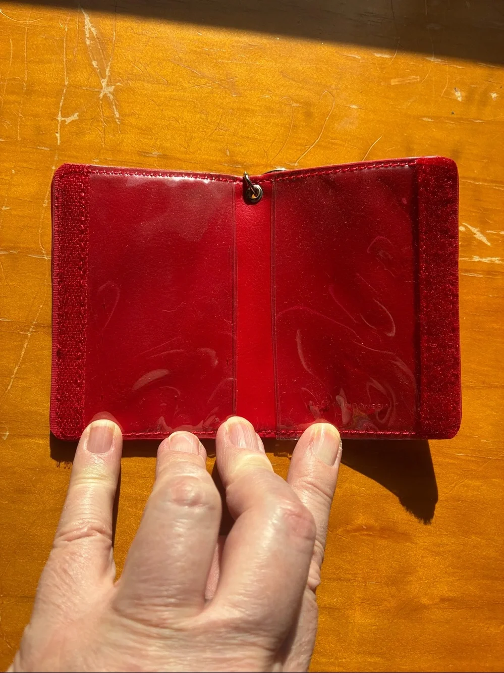 Tommy Hilfiger Bright Red Leather Key & Card Holder
